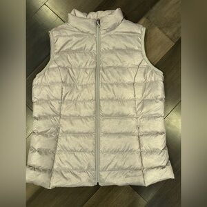 Eddie Bauer Light Gray Puffer Vest women's XL